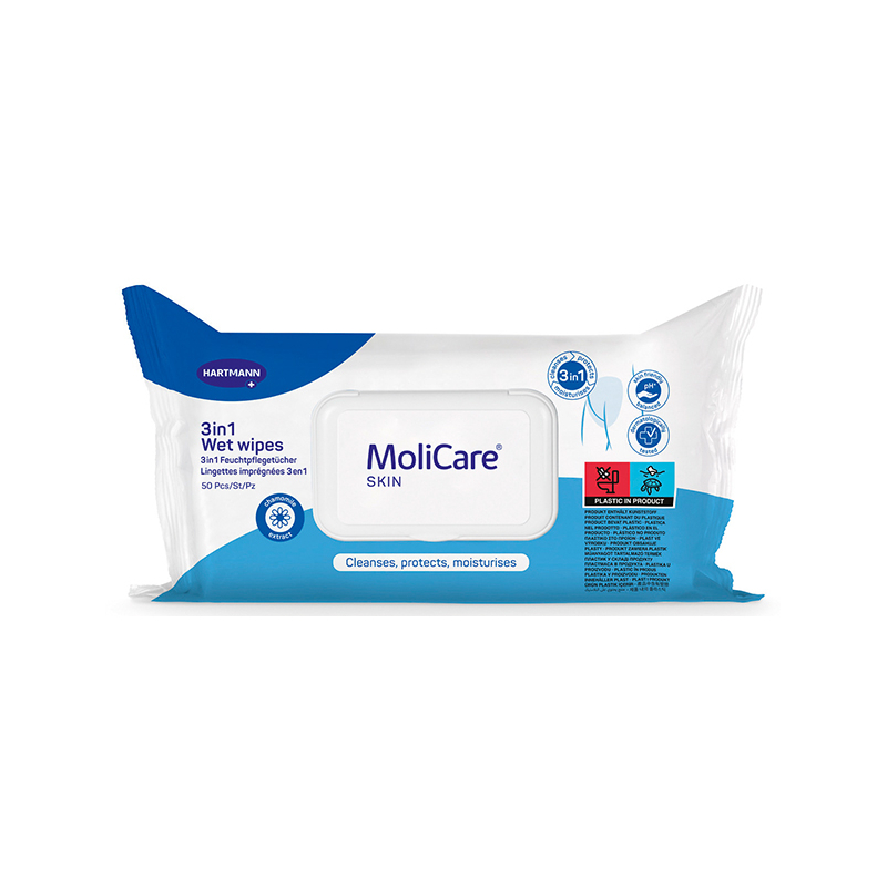 SERVIETTE IMPREGNE MOLICARE SKIN X50