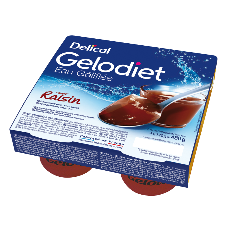 Eau Gélifiée GELODIET Saveur Raisin