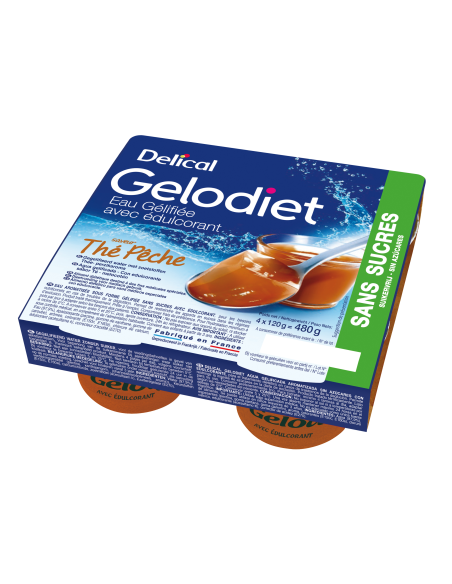 Eau Gélifiée édulcorée GELODIET Saveur Thé - Pêche