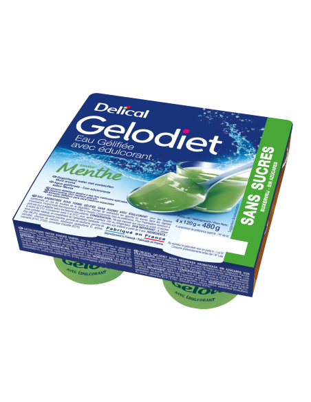 Eau Gélifiée édulcorée GELODIET Saveur Menthe