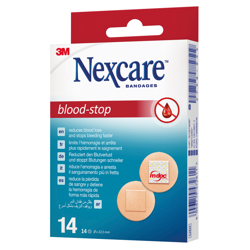 PANSEMENT NEXCARE BLOOD STOP BTE 14 ROND