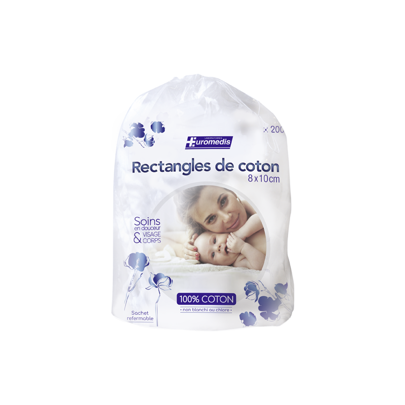 Rectangle de coton 8 x 10 cm - 160 g...