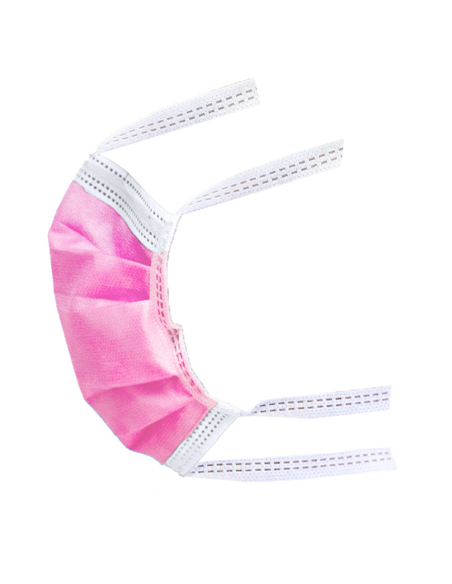 Masques chirurgicaux rose de type IIR, 50 Boîtes Auto - Clavées de 50 Unités