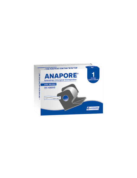 Sparadrap microporeux support non - tissé blanc avec dévidoir LPP ANAPORE 9,14 m x 2,50 cm