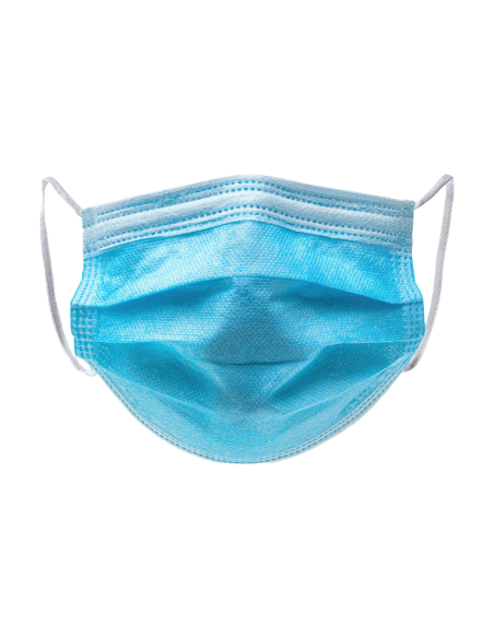 Masque en non - tissé avec élastiques TYPE IIR Bleu FM MEDICAL, EN14683:2019, boîte de 50