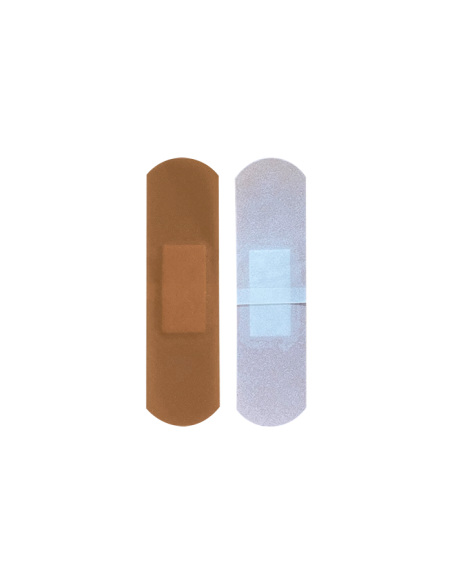 Pansement avec compresse non adhérente et support élastique saumon 7 x 2 cm