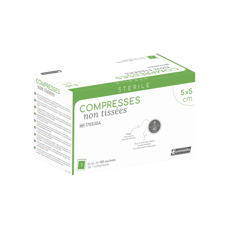 Compresses non tissé stériles 40 g/m²...