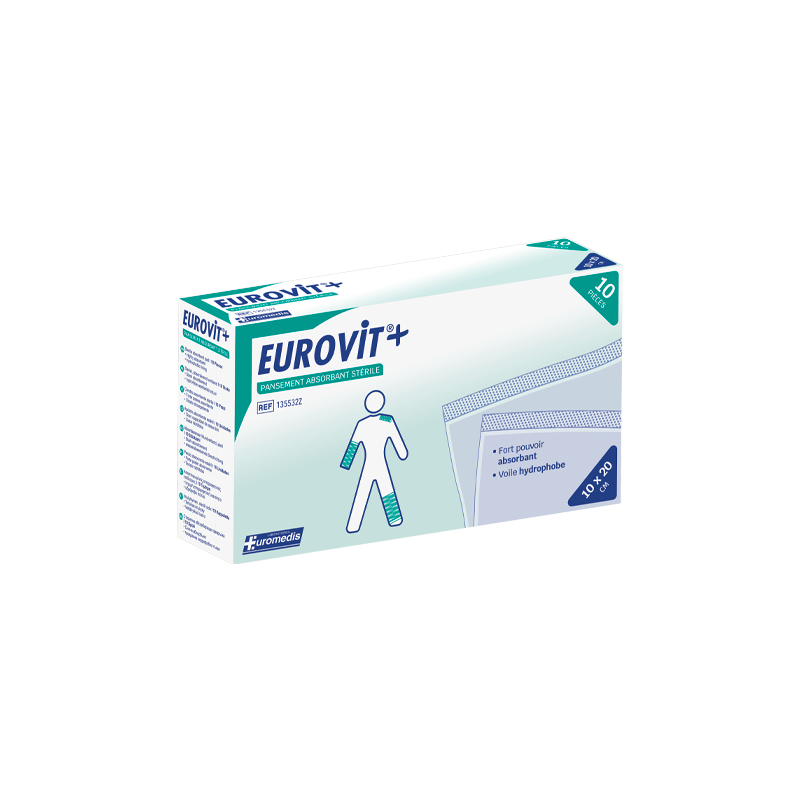 Pansement absorbant stérile EUROVIT +...