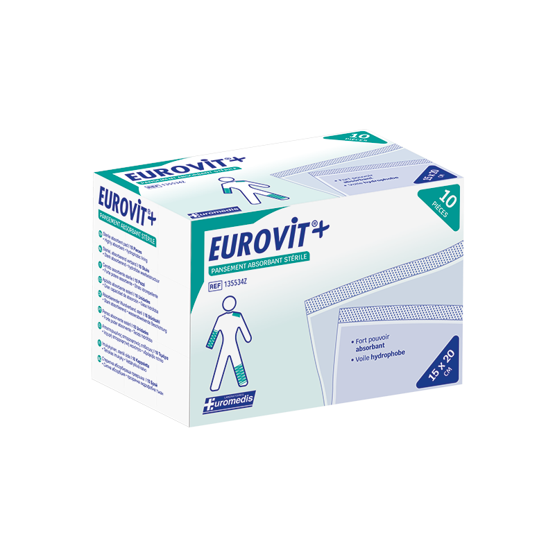 Pansement absorbant stérile EUROVIT +...