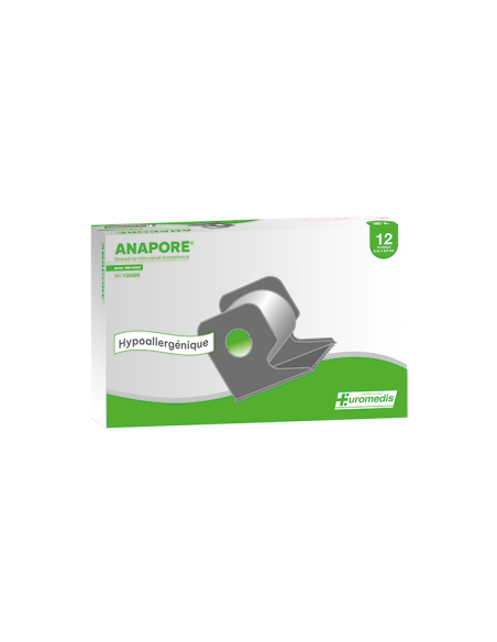Sparadrap microporeux support non - tissé blanc avec dévidoir ANAPORE 5,00 m x 2,50 cm