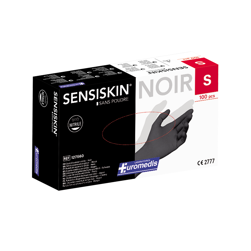 Gant d'examen en nitrile NOIR sans...