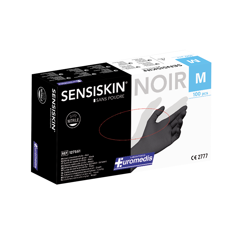 Gant d'examen en nitrile NOIR sans...