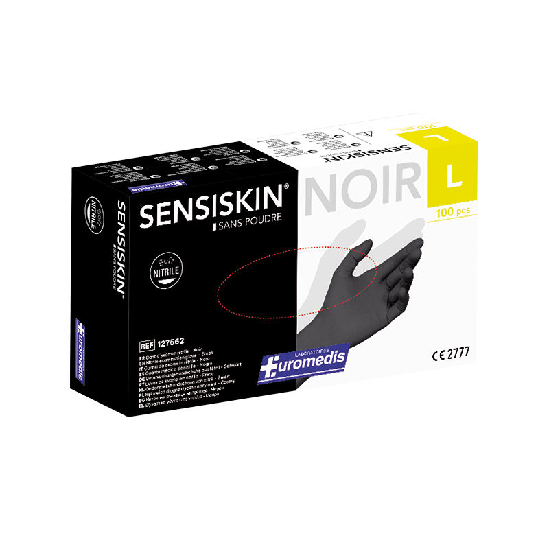 Gant d'examen en nitrile NOIR sans...