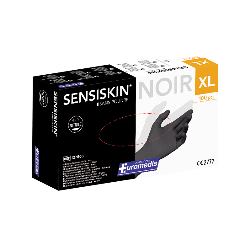 Gant d'examen en nitrile NOIR sans...