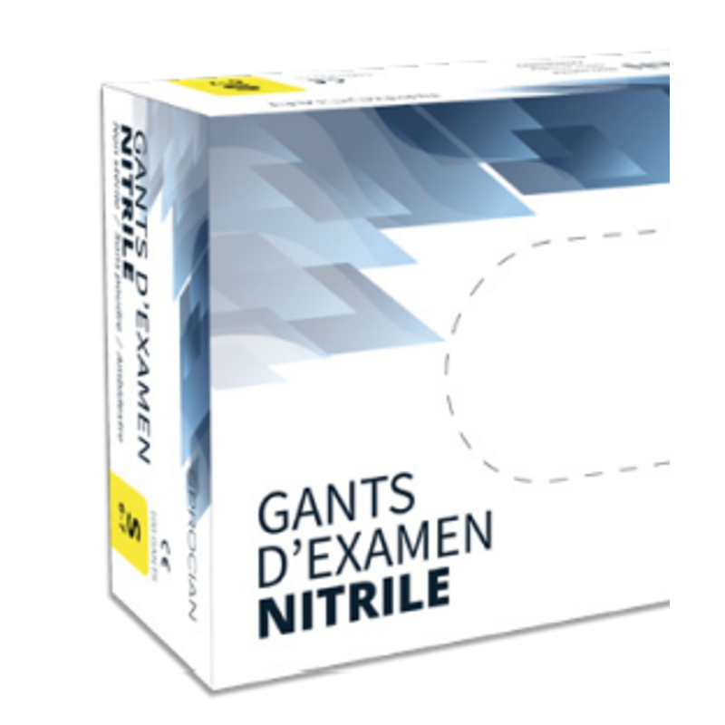 Gants d'examen en nitrile bleu non...