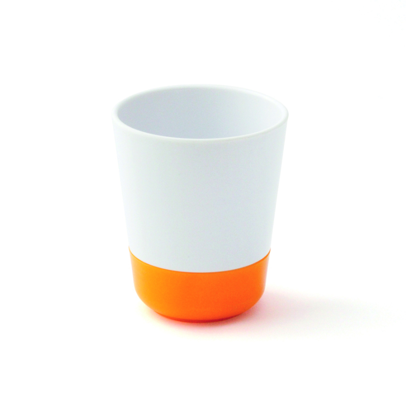 Gobelet antidérapant blanc/orange