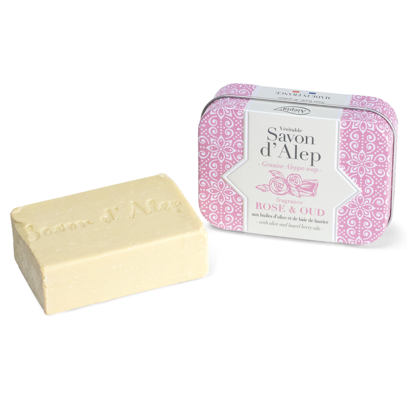 SAVON ALEP ROSE OUD BOITE METAL 100GR