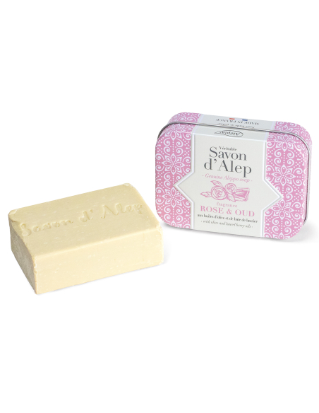 SAVON ALEP ROSE OUD BOITE METAL 100GR