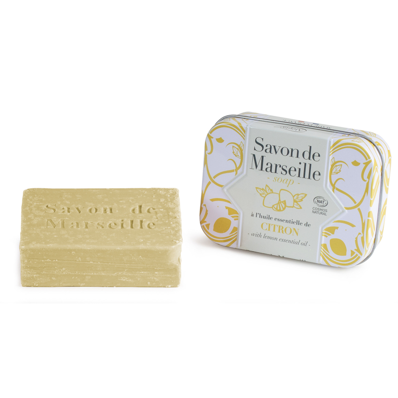 SAVON MARSEILLE CITRON 100GR BOITE METAL