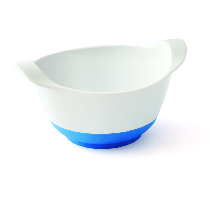 Bol à oreilles antidérapant blanc/bleu