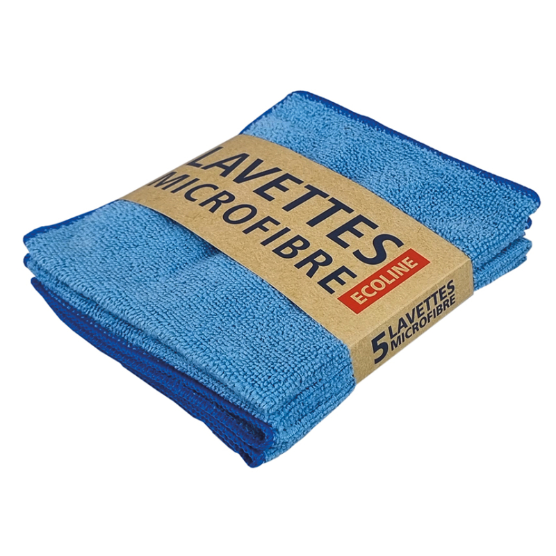CHIFFON MICROFIBRE 32X36CM BLEU X5