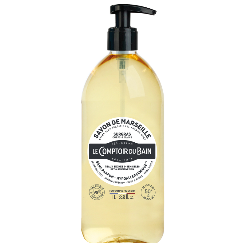 SAVON MARSEILLE SANS PARFUM 1L