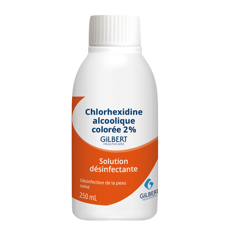 CHLOREXIDINE 2% FLACON 250ML COLOREE