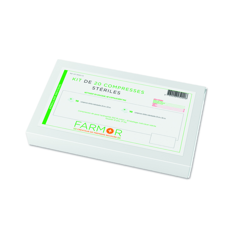 Kit 20 compresses de gaze ST panachées