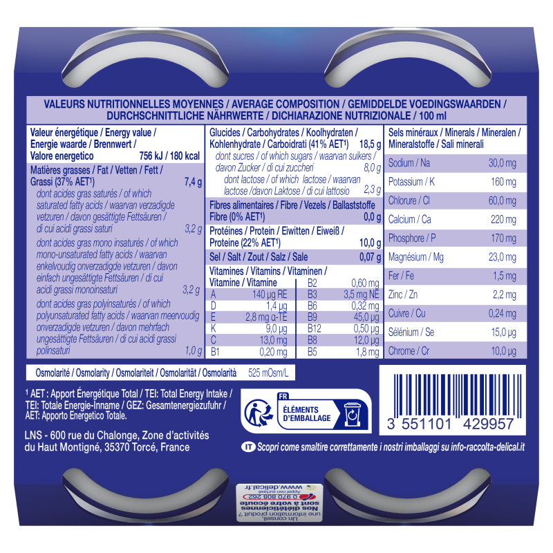Boisson Lactée HPHC Saveur Pêche -...