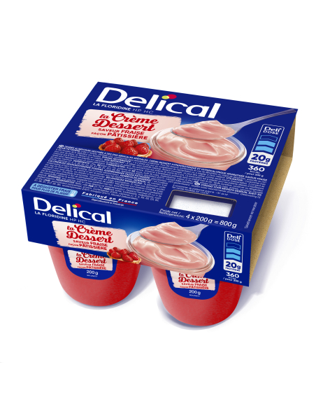 Crème Dessert HPHC La Floridine Saveur Fraise façon Pâtissière