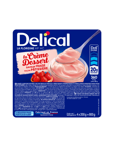 Crème Dessert HPHC La Floridine Saveur Fraise façon Pâtissière