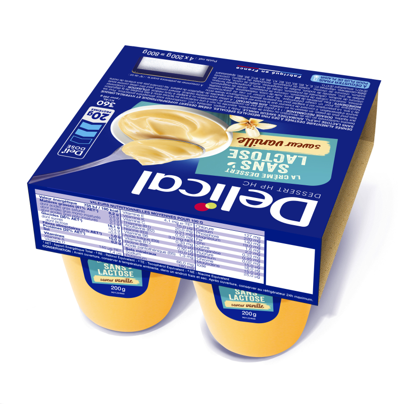 Crème sans lactose HPHC Saveur Vanille