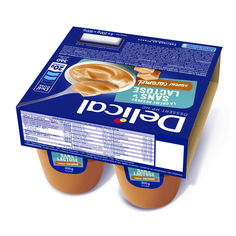 Crème sans lactose HPHC Saveur Caramel