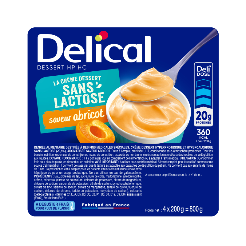 Crème sans lactose HPHC Saveur Abricot