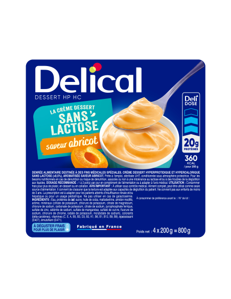 Crème sans lactose HPHC Saveur Abricot