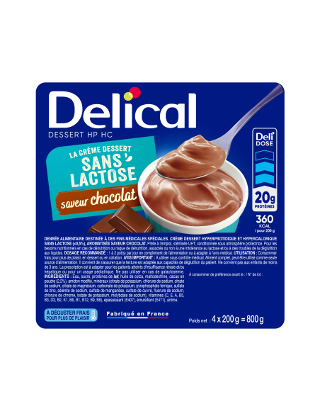 Crème sans lactose HPHC Saveur Chocolat