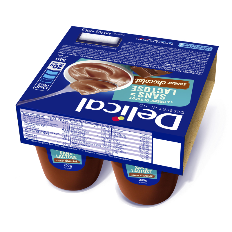 Crème sans lactose HPHC Saveur Chocolat