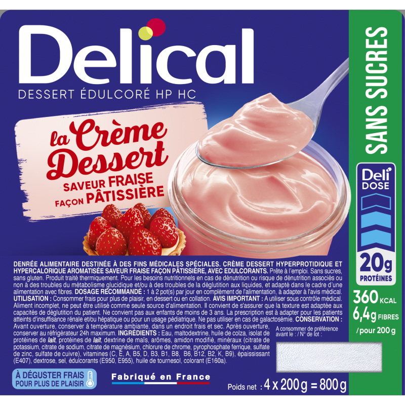 Crème sans sucre HPHC Saveur Fraise...