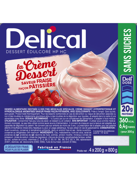 Crème sans sucre HPHC Saveur Fraise Façon Patissière