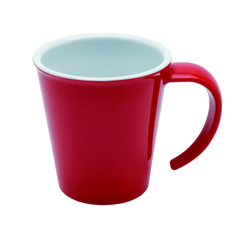 Mug empilable à anse rouge
