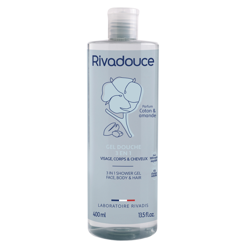 GEL DOUCHE COTON AMANDE 3 EN 1 400ML...