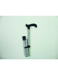 Canne design pliante bleuet