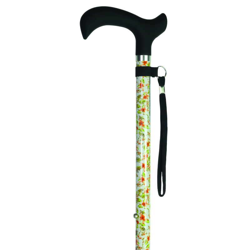 Canne design fixe réglable oranger