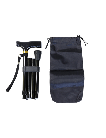 CANNE PLIANTE AVEC HOUSSE - NOIR