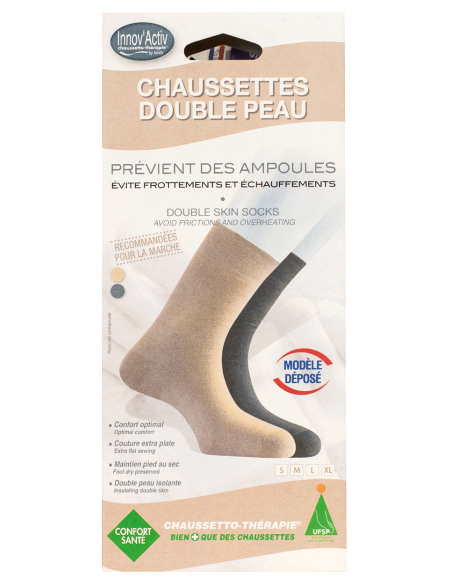 MI - CHAUSSETTE DBLE PEAU T38 - 40 ANTHRACITE