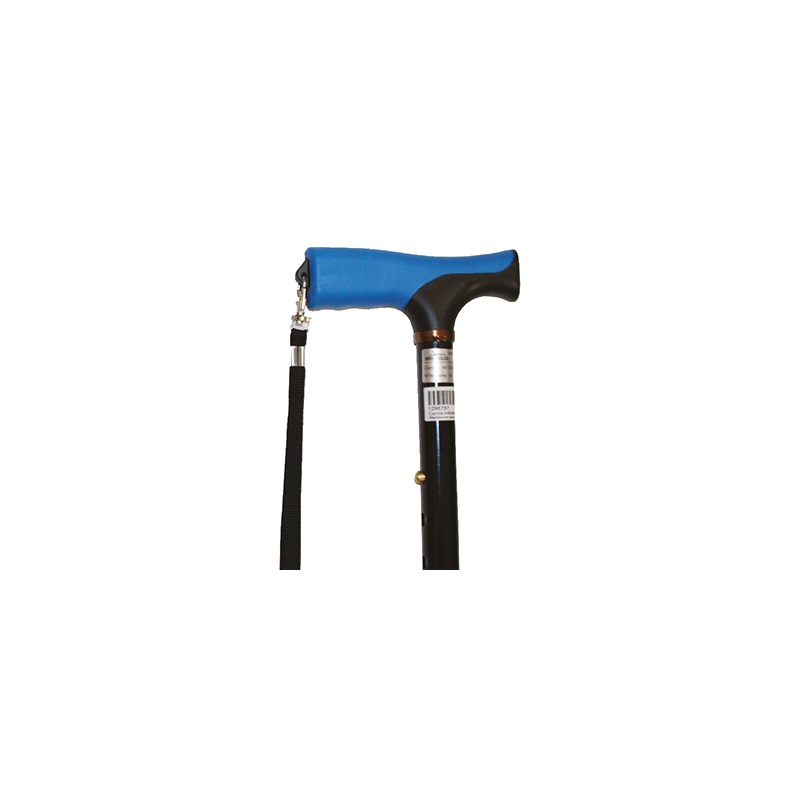 CANNE T PLIANTE BI MATIERE DRAGONNE BLEU