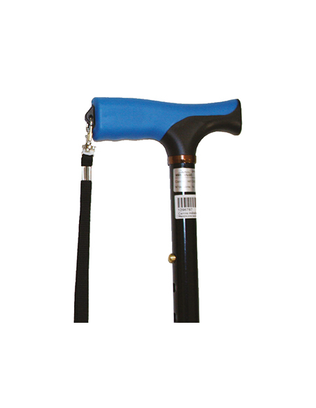 CANNE T PLIANTE BI MATIERE DRAGONNE BLEU