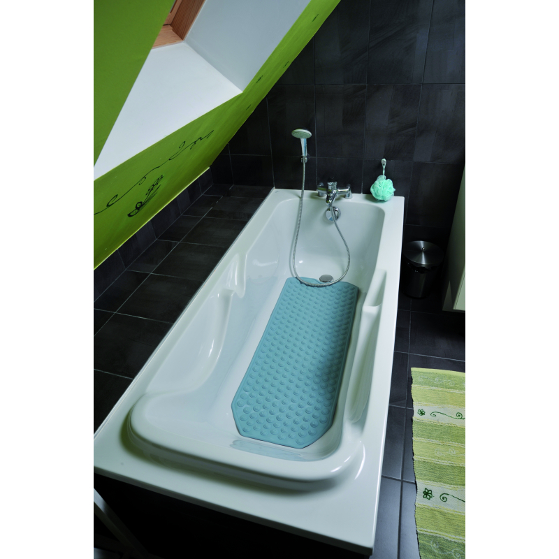 Tapis de baignoire extra - long bleu