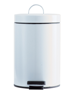 POUBELLE PEDALE METAL 3L BLANC