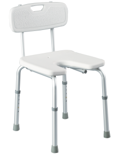 Chaise de douche avec découpe